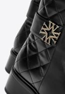 Women's quilted leather ankle boots, black, 97-D-507-1-37, Photo 7