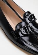 Women's patent leather moccasins with decorative buckle, black, 98-D-106-1-41, Photo 7