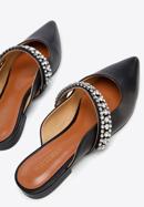 Leather mules with sparkling trim strap, black, 96-D-958-9-39, Photo 8