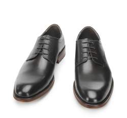 Buty do garnituru skórzane proste, czarny, 94-M-515-1-39, Zdjęcie 1