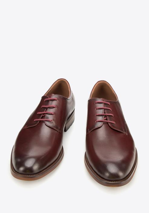 Men's leather lace up shoes, cherry, 94-M-515-5-42, Photo 2