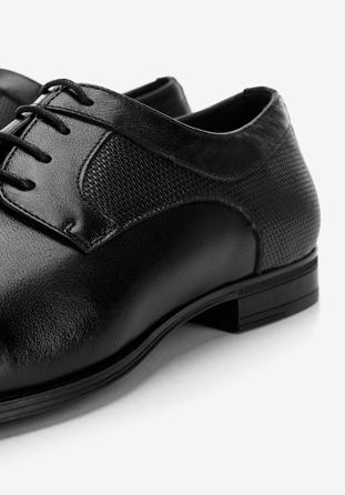 Men's dress shoes in embossed leather, black, 92-M-917-1-40, Photo 1