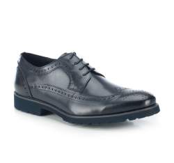 Men's shoes, navy blue, 87-M-808-7-44, Photo 1