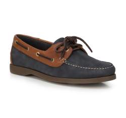 Men's shoes, navy blue-brown, 88-M-351-7-40, Photo 1