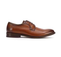Męskie buty do garnituru skórzane gładkie, brązowy, 93-M-524-1-43, Zdjęcie 1