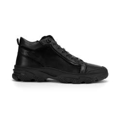 Męskie sneakersy skórzane z suwakiem, czarny, 93-M-904-1-42, Zdjęcie 1