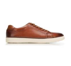 Men's leather lace up trainers, brown, 90-M-901-5-39, Photo 1