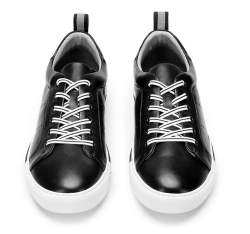 Męskie sneakersy skórzane z perforacjami, czarno-biały, 92-M-901-1-41, Zdjęcie 1