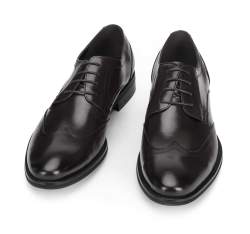 MÄ™skie pÃ³Å‚buty skÃ³rzane z przeszyciem, czarny, 93-M-512-1-40, ZdjÄ™cie 1