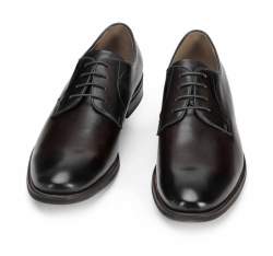 Męskie buty do garnituru skórzane gładkie, czarny, 93-M-524-1-44, Zdjęcie 1