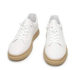 Męskie sneakersy skórzane na jasnej podeszwie, biały, 94-M-952-0-39, Zdjęcie 1