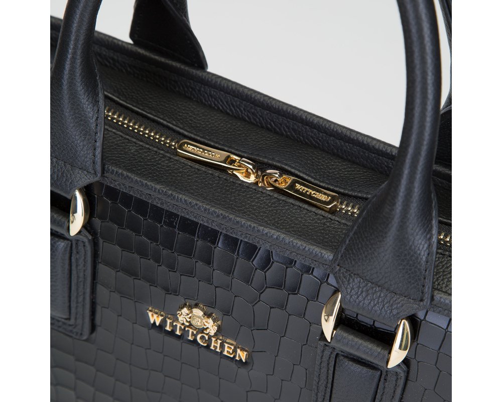 Жіноча сумка для ноутбука зі шкіри croco на металевих ніжках Wittchen .