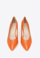 Leather block heel court shoes, orange, 96-D-501-P-37, Photo 2