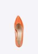Leather block heel court shoes, orange, 96-D-501-P-37, Photo 4