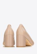 Leather block heel court shoes, beige, 96-D-501-7-38, Photo 5