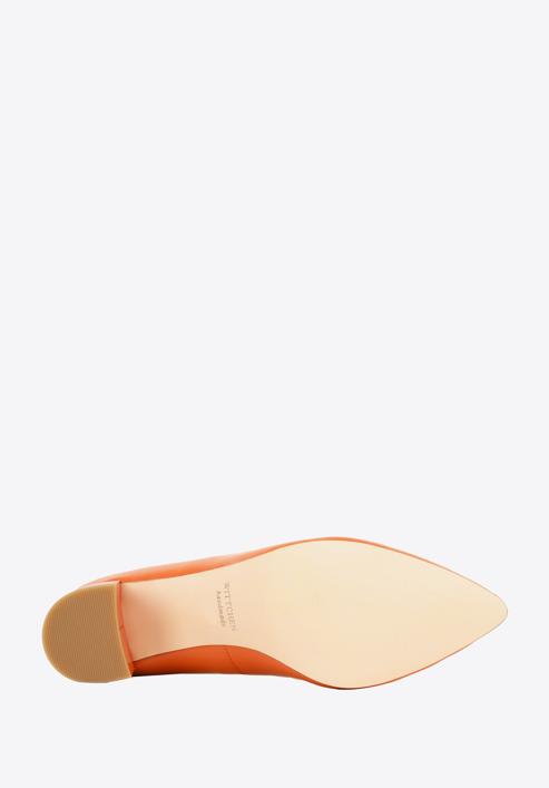 Leather block heel court shoes, orange, 96-D-501-7-38, Photo 6