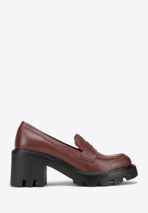 Leather platform court shoes, red, 97-D-504-1B-39, Photo 1