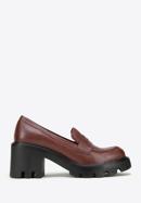 Leather platform court shoes, red, 97-D-504-1B-41, Photo 1