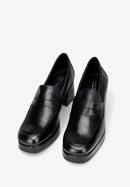 Leather heeled penny loafers, black, 97-D-301-1-41, Photo 2