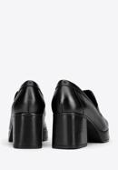 Leather heeled penny loafers, black, 97-D-301-1-41, Photo 4