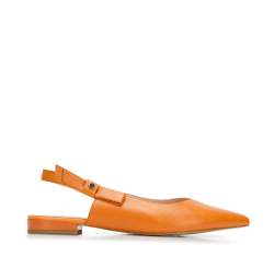 Leather low heel slingbacks, orange, 94-D-507-6-38, Photo 1