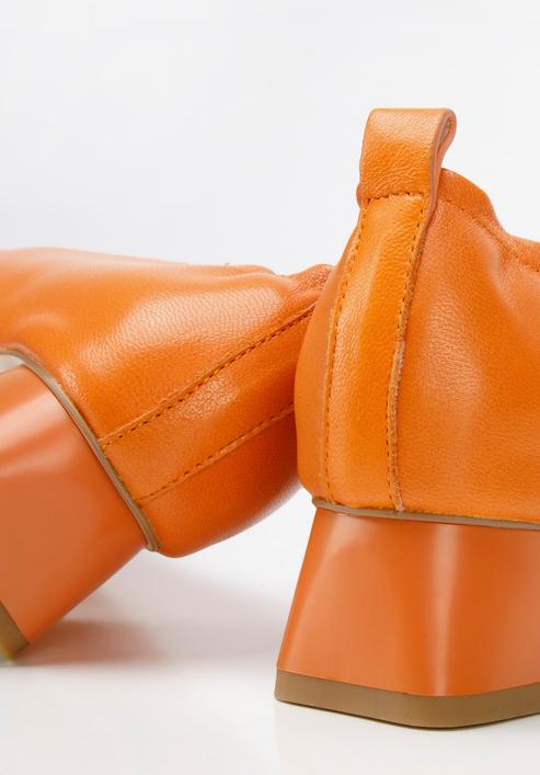 Leather court shoes, orange, 94-D-502-1-37, Photo 8