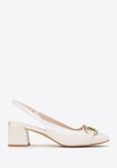 Leather sling back court shoes, cream, 98-D-966-9-36, Photo 1