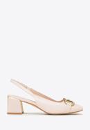 Leather sling back court shoes, beige, 98-D-966-0-36, Photo 1