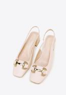 Leather sling back court shoes, beige, 98-D-966-P-35, Photo 2