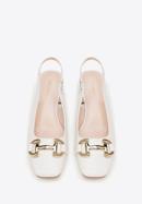Leather sling back court shoes, cream, 98-D-966-P-40, Photo 3