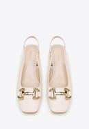 Leather sling back court shoes, beige, 98-D-966-P-36, Photo 3