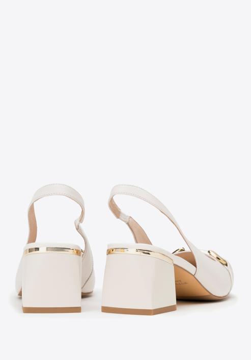 Leather sling back court shoes, cream, 98-D-966-9-40, Photo 4