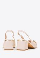 Leather sling back court shoes, beige, 98-D-966-0-36, Photo 4