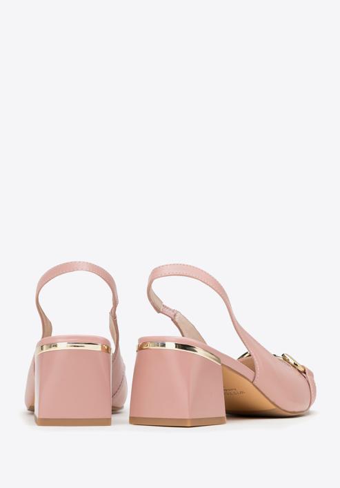 Leather sling back court shoes, pink, 98-D-966-9-38, Photo 4