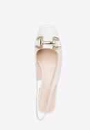Leather sling back court shoes, cream, 98-D-966-P-37, Photo 5