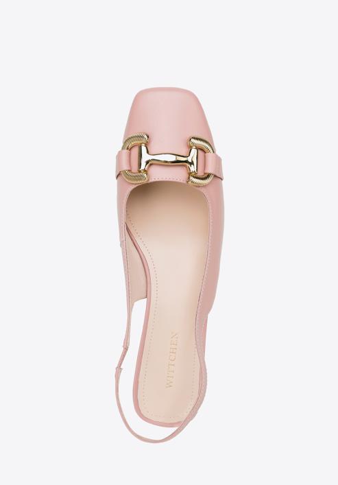 Leather sling back court shoes, pink, 98-D-966-P-39, Photo 5