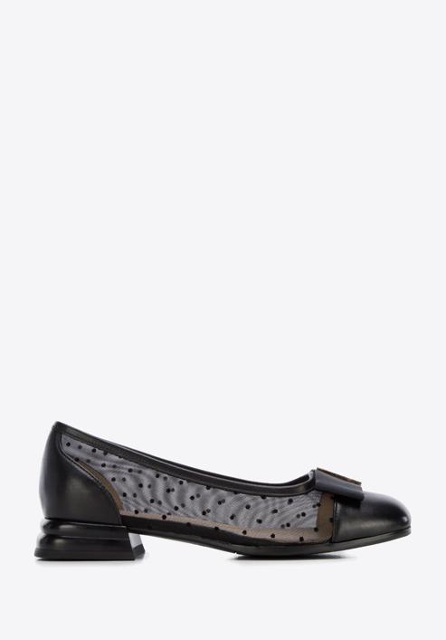 Polka dot mesh court shoes, black, 96-D-516-1-37, Photo 1
