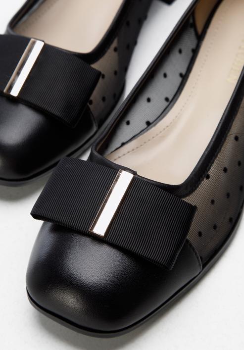 Polka dot mesh court shoes, black, 96-D-516-1-36, Photo 7
