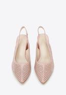 Perforated leather slingback shoes, muted pink, 96-D-518-P-36, Photo 2