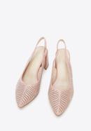 Perforated leather slingback shoes, muted pink, 96-D-518-0-39, Photo 3