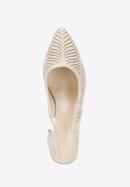 Perforated leather slingback shoes, light beige, 96-D-518-0-38, Photo 4
