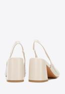 Perforated leather slingback shoes, light beige, 96-D-518-0-37, Photo 5
