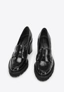 Patent leather block heel penny loafers, black, 96-D-105-N-39, Photo 2