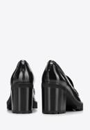 Patent leather block heel penny loafers, black, 96-D-105-N-41, Photo 5