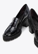 Patent leather block heel penny loafers, black, 96-D-105-1-37, Photo 7