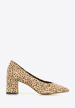 Animal print suede court shoes, brown-black, 96-D-500-5-39, Photo 1