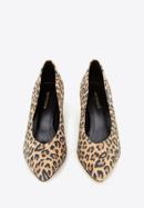 Animal print suede court shoes, black-brown, 96-D-500-9-36, Photo 2