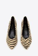 Animal print suede court shoes, beige-black, 96-D-500-9-41, Photo 2