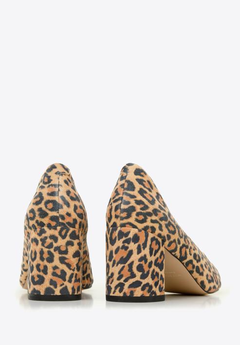 Animal print suede court shoes, black-brown, 96-D-500-5-39, Photo 5