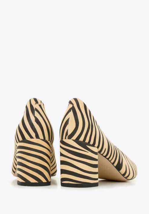 Animal print suede court shoes, beige-black, 96-D-500-9-41, Photo 5